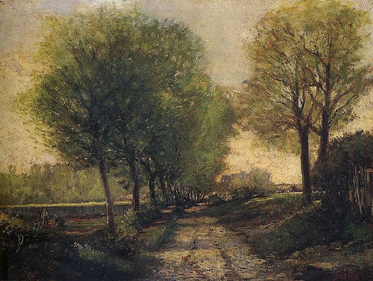 Alfred Sisley Lane Near a Small Town. Alfred Sisley,